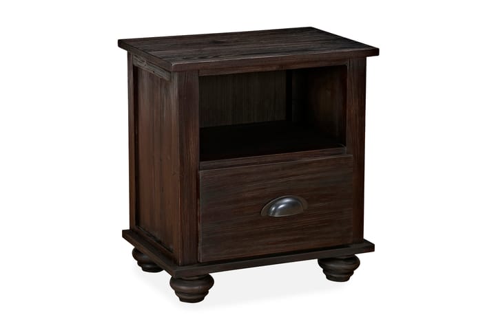 Sängbord Suzon 54 cm med Förvaring Låda + Hylla - Brun - Sängbord & nattduksbord