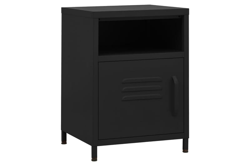 Sängbord svart 35x35x51 cm stål - Svart - Sängbord & nattduksbord