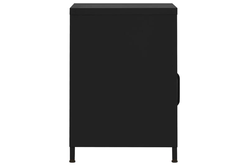 Sängbord svart 35x35x51 cm stål - Svart - Sängbord & nattduksbord