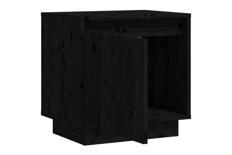 Sängbord svart 40x30x40 cm massiv furu - Svart - Sängbord & nattduksbord