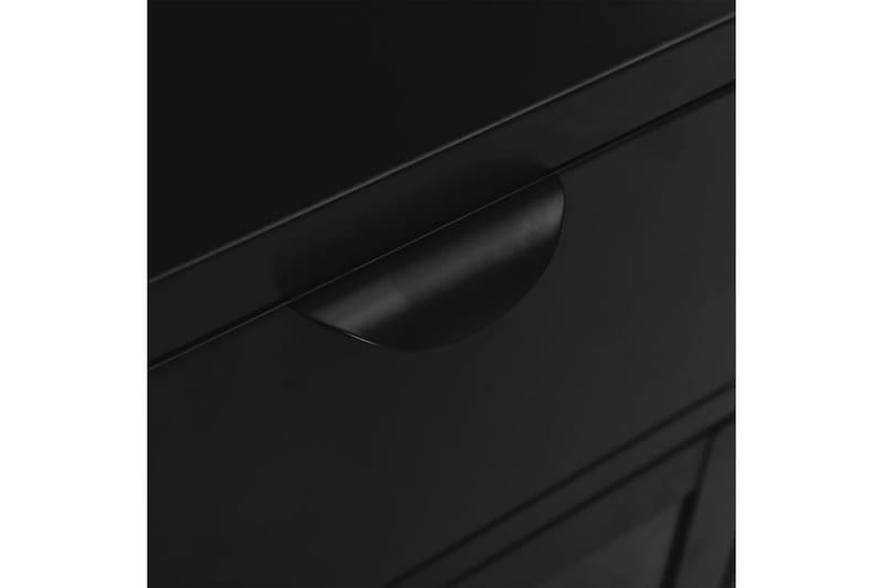 Sängbord svart 40x30x54,5 cm stål och glas - Svart - Sängbord & nattduksbord