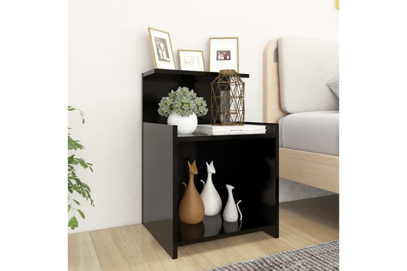 Sängbord svart 40x35x60 cm spånskiva - Svart - Sängbord & nattduksbord