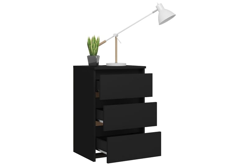 Sängbord svart 40x35x62,5 cm spånskiva - Svart - Sängbord & nattduksbord
