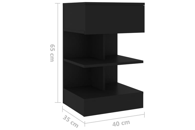 Sängbord svart 40x35x65 cm spånskiva - Svart - Sängbord & nattduksbord