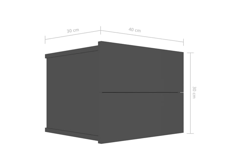 Sängbord svart högglans 40x30x30 cm spånskiva - Svart - Sängbord & nattduksbord