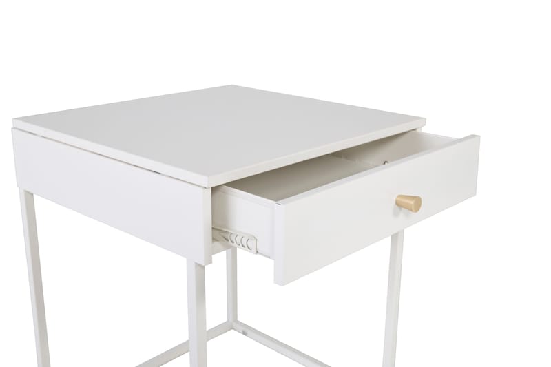 Sängbord Tamarie 43 cm med Förvaring Låda - Vit - Sängbord & nattduksbord
