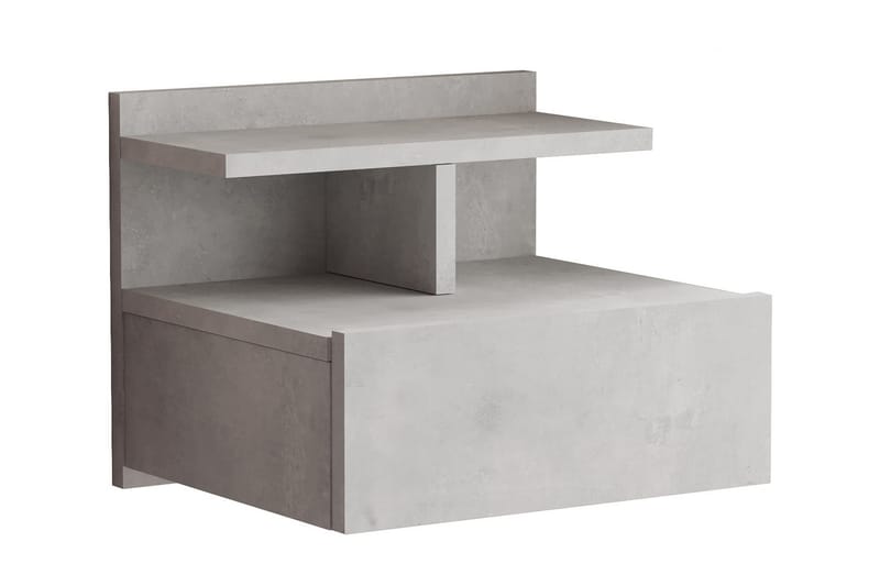 Sängbord Troter 40 cm 2 Hyllor - Silver - Sängbord & nattduksbord