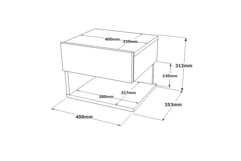 Sängbord Troter 40 cm - Natur - Sängbord & nattduksbord