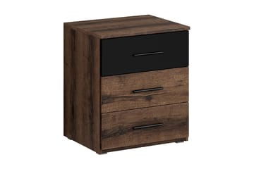 Sängbord Urbina 46 cm med Förvaring 3 Lådor - Trä/Svart - Möbler - Bord & matgrupp - Avlastningsbord & sidobord - Sängbord & nattduksbord