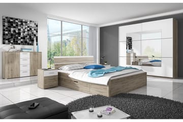 Sängbord Urbina 51 cm med Förvaring 3 Lådor - Trä/Vit - Möbler - Bord & matgrupp - Avlastningsbord & sidobord - Sängbord & nattduksbord