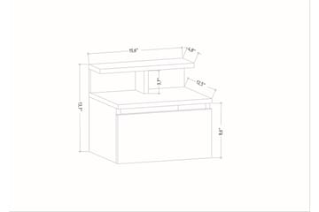 Sängbord Urgby 39,8x35 cm - Antracit - Möbler - Bord & matgrupp - Avlastningsbord & sidobord - Sängbord & nattduksbord