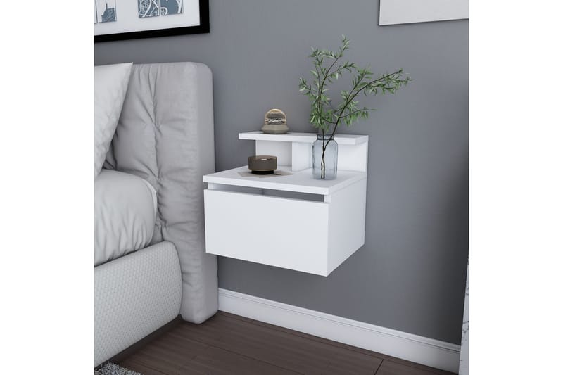 Sängbord Urgby 39,8x35 cm - Vit - Möbler - Bord & matgrupp - Avlastningsbord & sidobord - Sängbord & nattduksbord