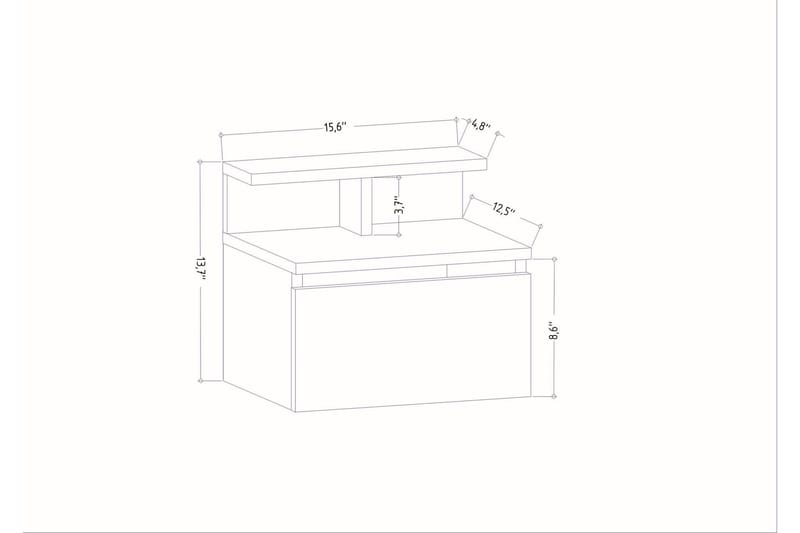 Sängbord Urgby 39,8x35 cm - Vit - Sängbord & nattduksbord