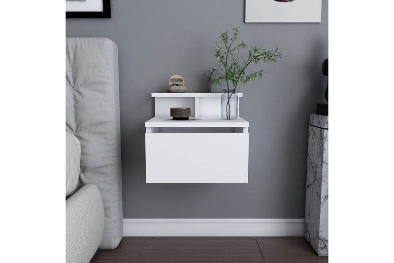 Sängbord Urgby 39,8x35 cm - Vit - Möbler - Bord & matgrupp - Avlastningsbord & sidobord - Sängbord & nattduksbord