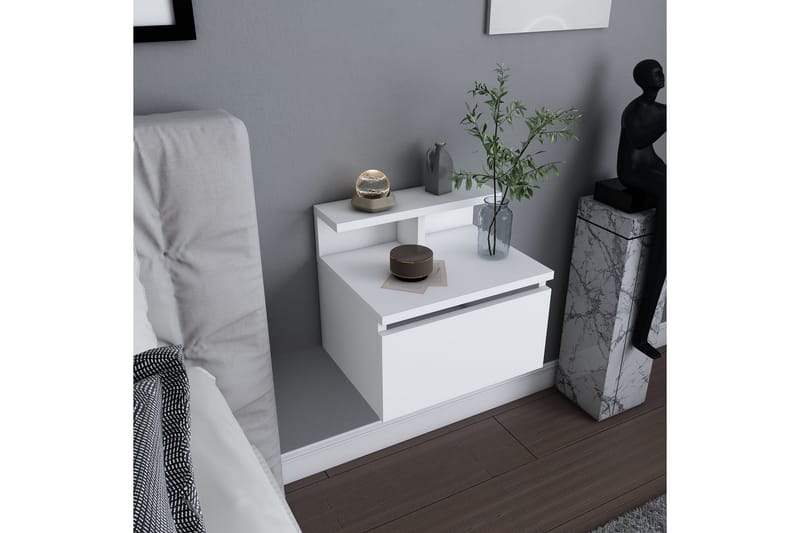 Sängbord Urgby 39,8x35 cm - Vit - Möbler - Bord & matgrupp - Avlastningsbord & sidobord - Sängbord & nattduksbord