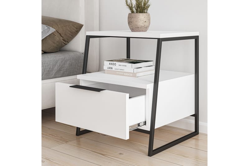 Sängbord Urgby 45x50 cm - Vit - Möbler - Bord & matgrupp - Avlastningsbord & sidobord - Sängbord & nattduksbord