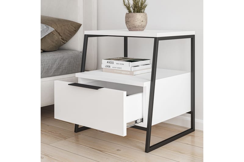 Sängbord Urgby 45x50 cm - Vit - Sängbord & nattduksbord