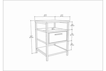 Sängbord Urgby 45x61,8 cm - Svart - Möbler - Bord & matgrupp - Avlastningsbord & sidobord - Sängbord & nattduksbord