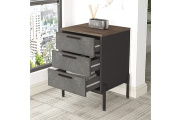 Sängbord Urgby 54 cm - Brun/Betonggrå/Antracit - Möbler - Bord & matgrupp - Avlastningsbord & sidobord - Sängbord & nattduksbord