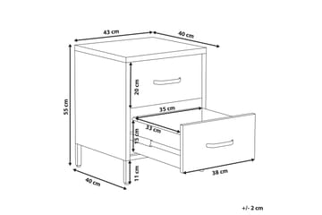 Sängbord Visanza 43 cm - Stål/Rosa - Möbler - Bord & matgrupp - Avlastningsbord & sidobord - Sängbord & nattduksbord