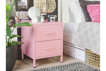 Sängbord Visanza 43 cm - Stål/Rosa - Möbler - Bord & matgrupp - Avlastningsbord & sidobord - Sängbord & nattduksbord