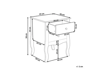 Sängbord vit 2 lådor LANE - Vit - Möbler - Bord & matgrupp - Avlastningsbord & sidobord - Sängbord & nattduksbord