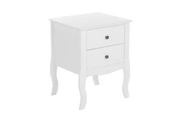Sängbord vit 2 lådor LANE - Vit - Möbler - Bord & matgrupp - Avlastningsbord & sidobord - Sängbord & nattduksbord
