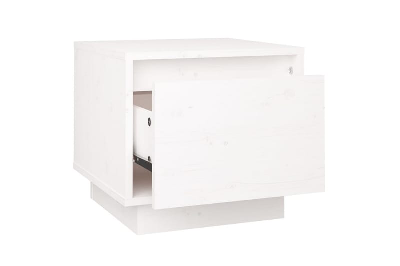 Sängbord vit 35x34x32 cm massiv furu - Vit - Sängbord & nattduksbord