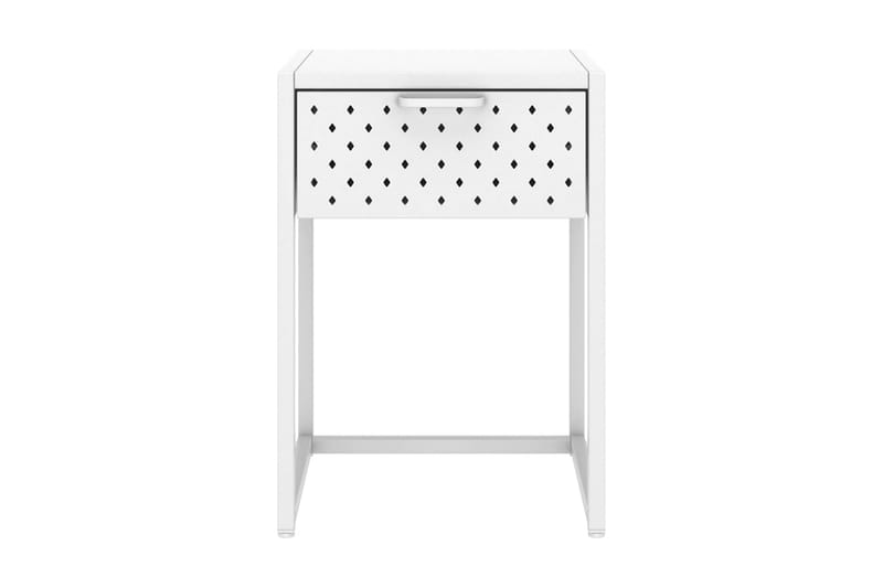 Sängbord vit 35x35x54 cm stål - Vit - Sängbord & nattduksbord