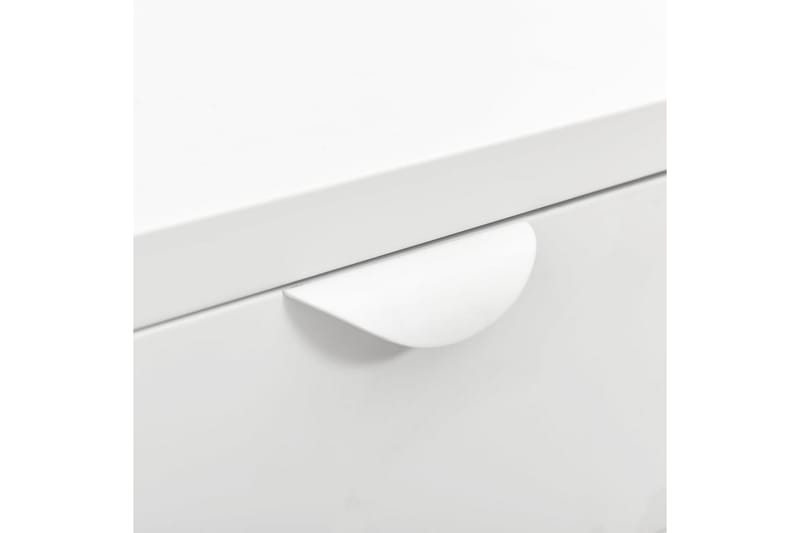 Sängbord vit 40x30x54,5 cm stål och glas - Vit - Sängbord & nattduksbord