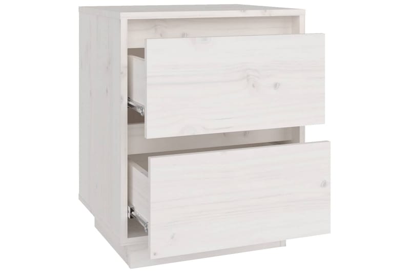 Sängbord vit 40x35x50 cm massiv furu - Vit - Sängbord & nattduksbord