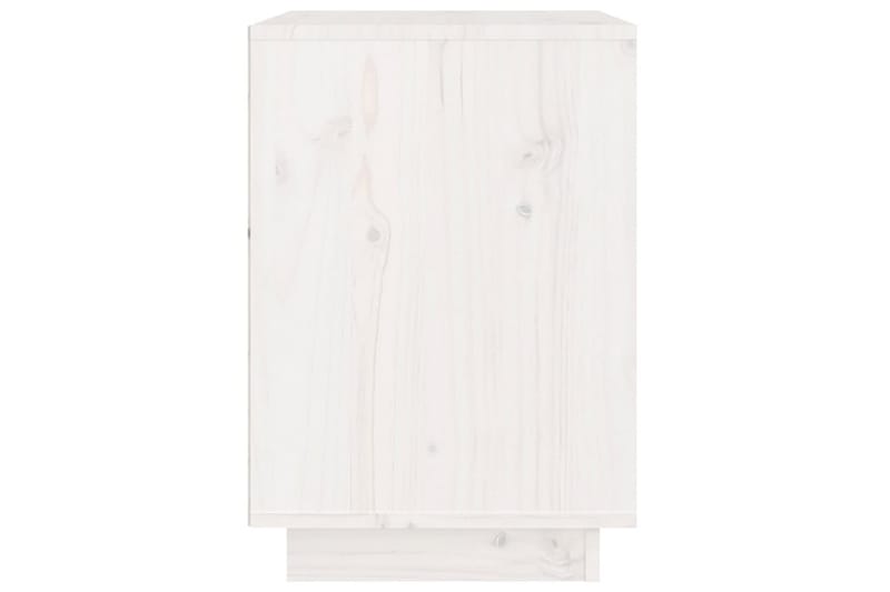 Sängbord vit 40x35x50 cm massiv furu - Vit - Sängbord & nattduksbord