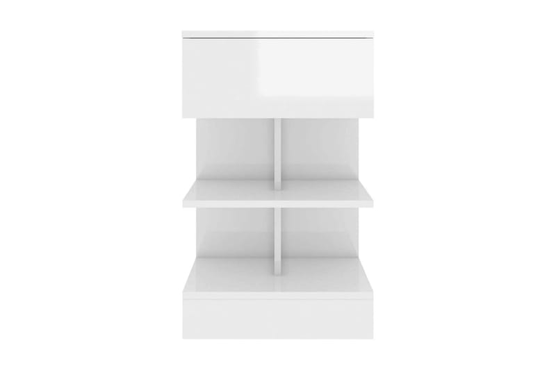 Sängbord vit högglans 40x35x65 cm spånskiva - Vit - Sängbord & nattduksbord