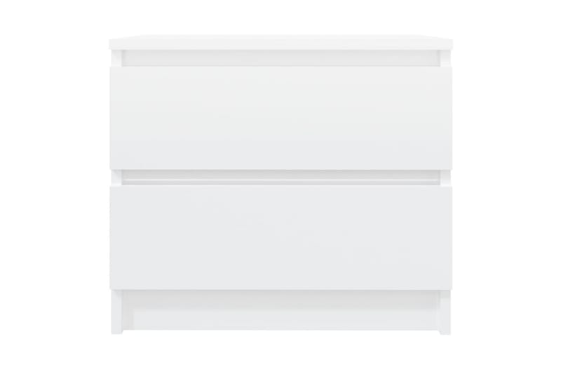 Sängbord vit högglans 50x39x43,5 cm spånskiva - Vit - Sängbord & nattduksbord