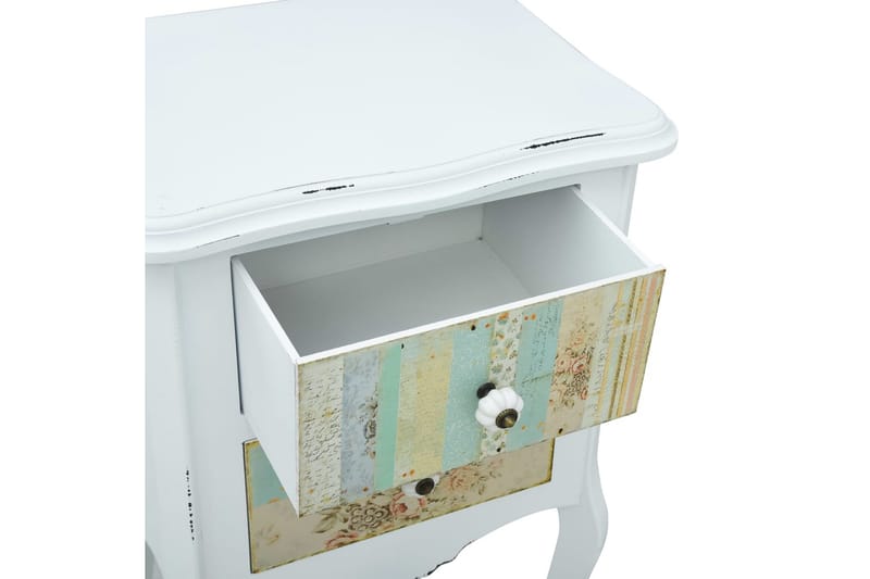 Sängbord vit och brun 43x32x65 cm MDF - Flerfärgad - Sängbord & nattduksbord