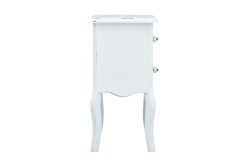 Sängbord vit och brun 43x32x65 cm MDF - Flerfärgad - Sängbord & nattduksbord