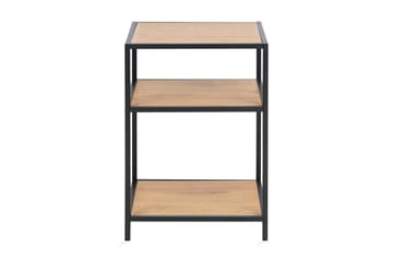 Sängbord Walmon 35 cm med Förvaring Hyllor - Natur/Svart - Möbler - Bord & matgrupp - Avlastningsbord & sidobord - Sängbord & nattduksbord