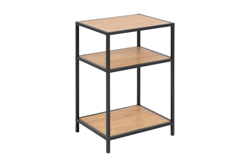 Sängbord Walmon 35 cm med Förvaring Hyllor - Natur/Svart - Möbler - Bord & matgrupp - Avlastningsbord & sidobord - Sängbord & nattduksbord