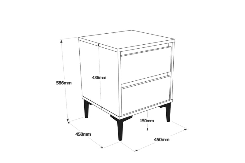 Sängbord Zakkum 45x58,6 cm - Flerfärgad - Sängbord & nattduksbord