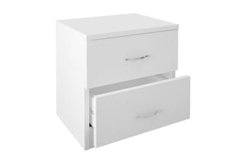 Sängbord Pangler 40 cm med Förvaring 2 Lådor - Vit - Möbler - Bord & matgrupp - Avlastningsbord & sidobord - Sängbord & nattduksbord