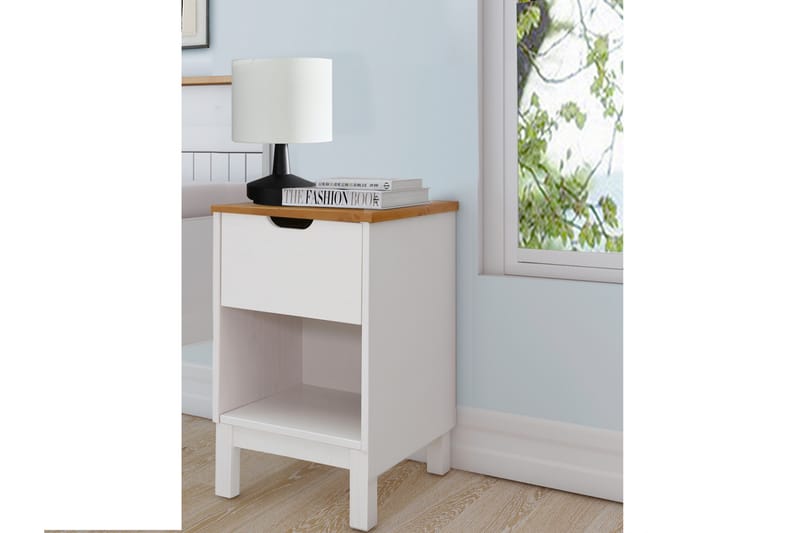 Sängbord Potenza 38 cm - Vit - Möbler - Bord & matgrupp - Avlastningsbord & sidobord - Sängbord & nattduksbord