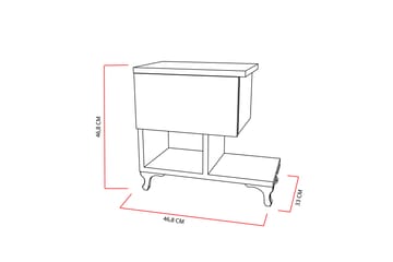 Sängbord Pangler 46 cm med Förvaring Låda + Hyllor Ben - Vit - Möbler - Bord & matgrupp - Avlastningsbord & sidobord - Sängbord & nattduksbord