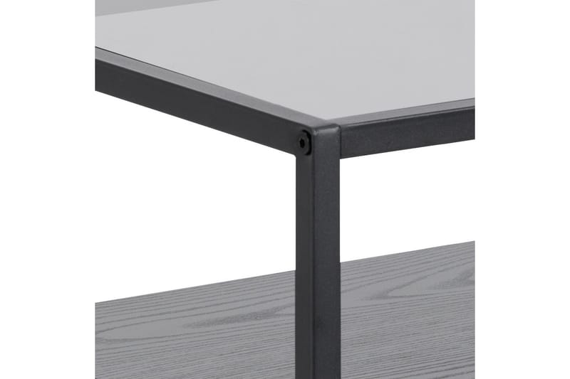 Sakila Sängbord & Nattduksbord 35 cm i Metall och Glas med Trä- och Valnötsutseende, Förvaring med Låda - Svart - Möbler - Bord & matgrupp - Avlastningsbord & sidobord - Sängbord & nattduksbord