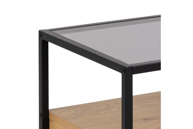 Sakila Sängbord 35 cm i Glas med Ekutseende, Förvaring med Låda - Natur - Möbler - Bord & matgrupp - Avlastningsbord & sidobord - Sängbord & nattduksbord