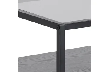 Sakila Sängbord 35 cm i Glas med Valnötsutseende, Förvaring med Låda - Svart - Möbler - Bord & matgrupp - Avlastningsbord & sidobord - Sängbord & nattduksbord
