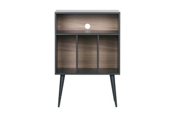 Seamas Sängbord 60 cm med Förvaring Hyllor - Valnöt/Svart - Möbler - Bord & matgrupp - Avlastningsbord & sidobord - Sängbord & nattduksbord