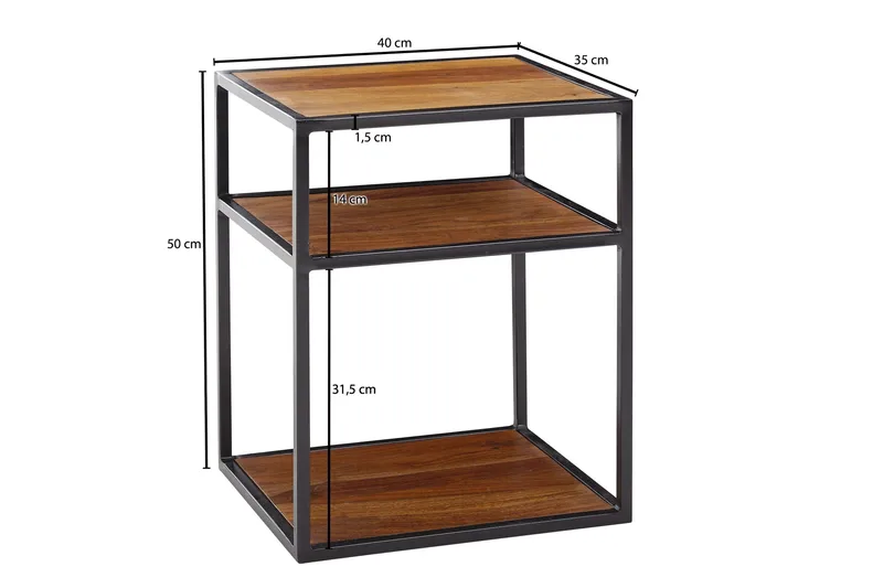 Seddik Sängbord 35 cm Rektangulär - Brun - Möbler - Bord & matgrupp - Avlastningsbord & sidobord - Sängbord & nattduksbord
