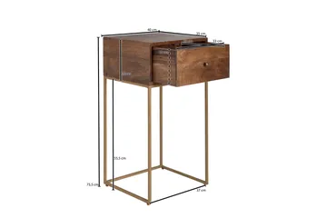 Seddik Sängbord 35 cm Rektangulär - Guld/Brun - Möbler - Bord & matgrupp - Avlastningsbord & sidobord - Sängbord & nattduksbord