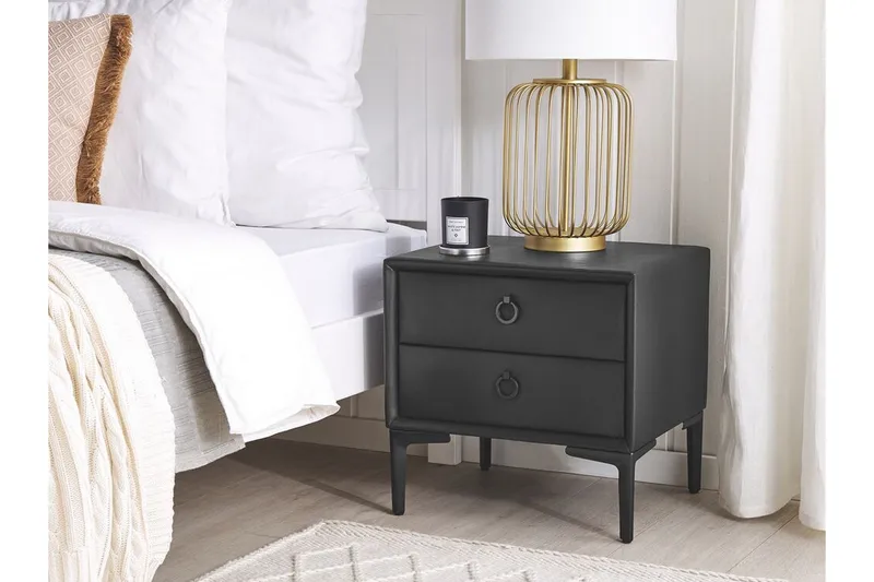 Sezanne Sängbord 44 cm - Konstläder/Svart - Möbler - Bord & matgrupp - Avlastningsbord & sidobord - Sängbord & nattduksbord