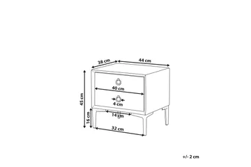Sezanne Sängbord 44 cm - Sammet/Grå - Möbler - Bord & matgrupp - Avlastningsbord & sidobord - Sängbord & nattduksbord